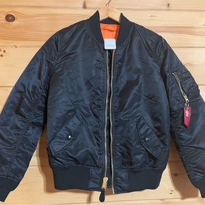 Alpha Industries Women's MA-1 Flight Jacket Black *Free People $190 NWOT Small